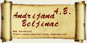 Andrijana Beljinac vizit kartica